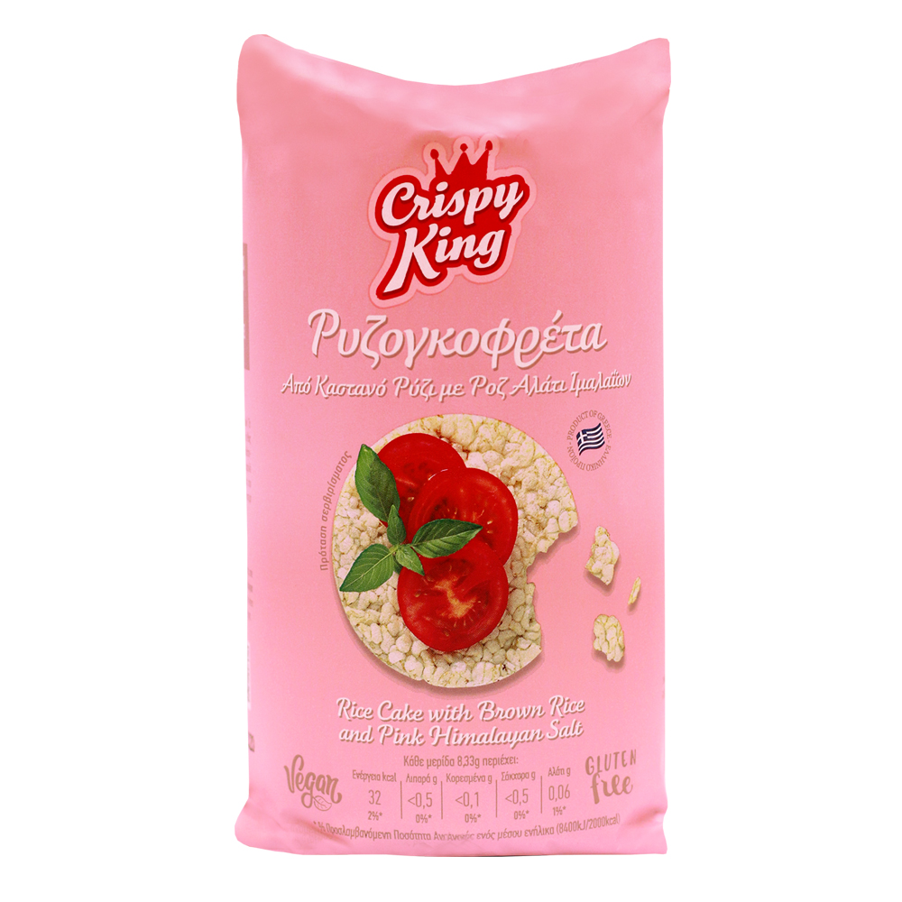 Ρυζογκοφρέτα από Καστανό Ρύζι με Ροζ Αλάτι Ιμαλαϊων Crispy King